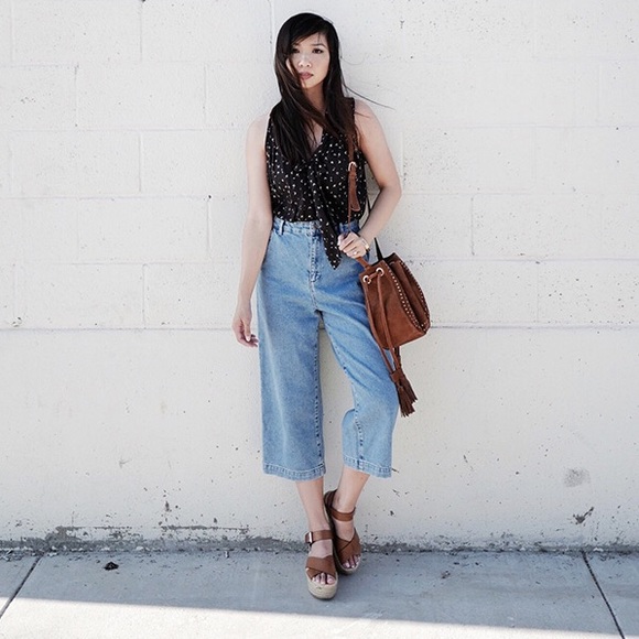 Topshop denim culottes Clearance